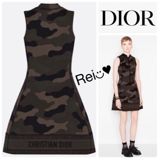 【極美品】Dior  2020AW 迷彩 ロゴ ワンピース