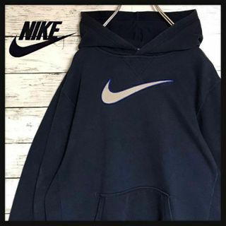 ナイキ(NIKE)の【キッズ】ナイキ⭐︎ビッグロゴ入りパーカー　裏起毛　　160 厚手　ネイビーF3(Tシャツ/カットソー)