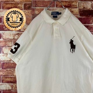 ポロラルフローレン(POLO RALPH LAUREN)の5903 古着　ポロラルフローレン　ポロシャツ　半袖　刺繍ロゴ　XXL(ポロシャツ)