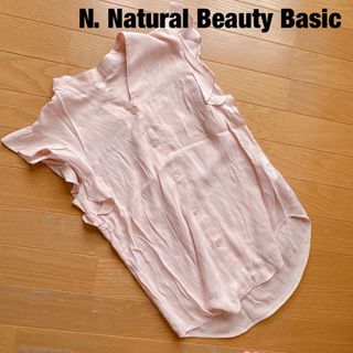 エヌナチュラルビューティーベーシック(N.Natural beauty basic)の【セール】N. ナチュラルビューティーベーシック 肩フリルシャツ　ブラウス M(シャツ/ブラウス(半袖/袖なし))