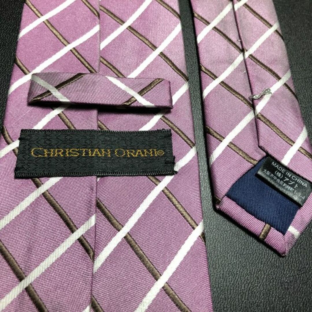 青山(アオヤマ)のクリスチャンオラーニ チェック ライトパープル ネクタイ B103-W15 メンズのファッション小物(ネクタイ)の商品写真