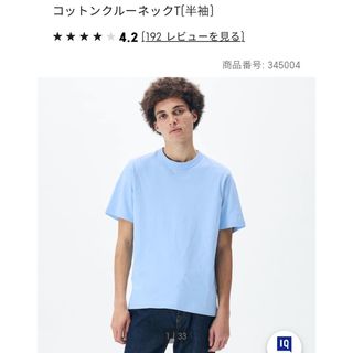 ジーユー(GU)の着用1回　GU コットンクルーネックT(半袖) Lサイズ　メンズ　レディース(Tシャツ/カットソー(半袖/袖なし))