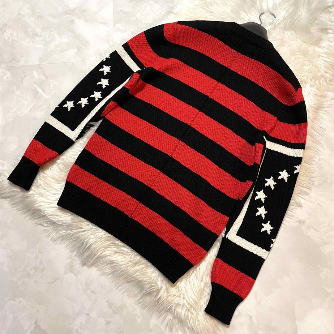 GIVENCHY - 本物 美品 ジバンシィ スター ボーダー セーター 赤 黒 白