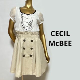 セシルマクビー(CECIL McBEE)の【2859】CECIL McBEE 半袖 ワンピース M(ひざ丈ワンピース)