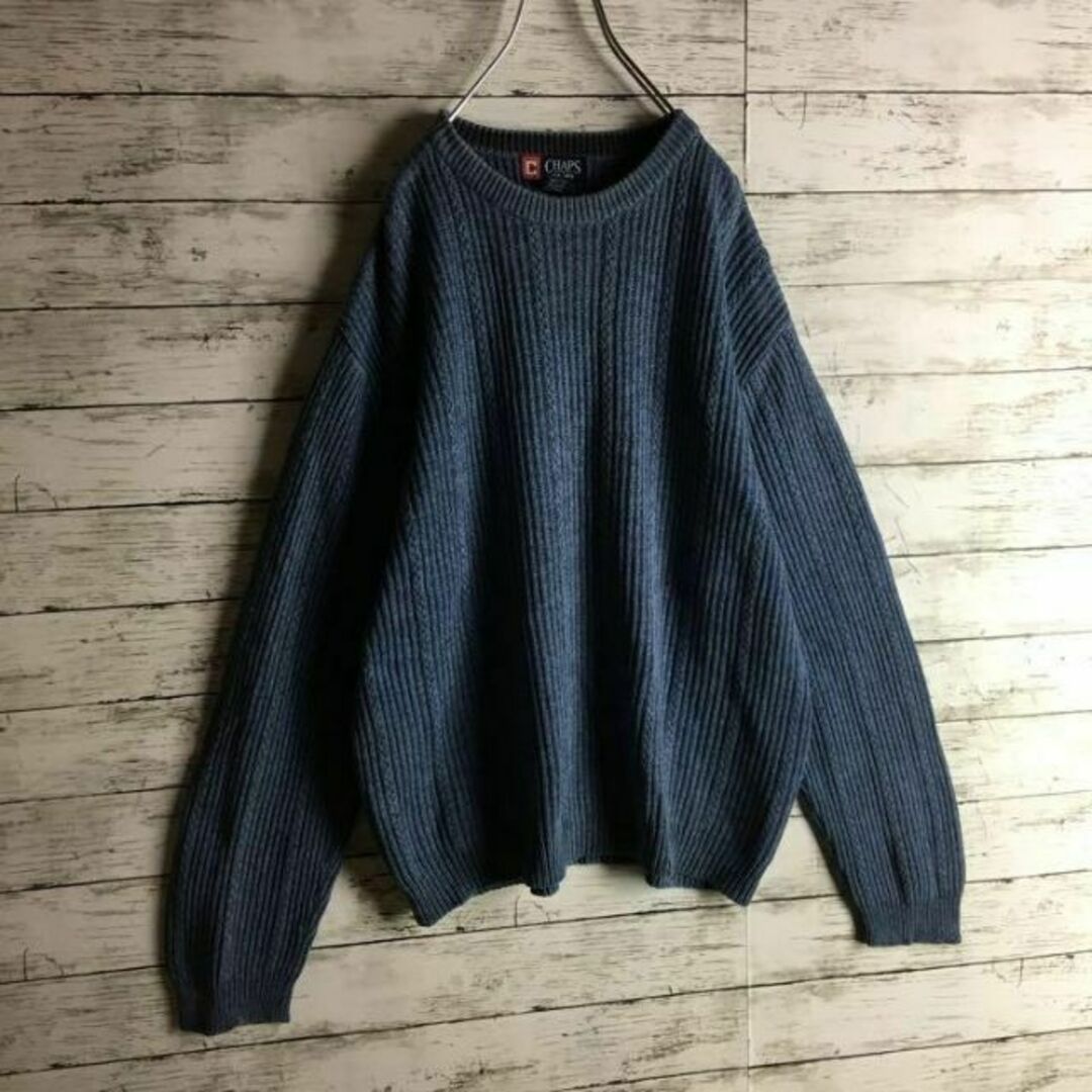 【ビッグサイズ】チャップス☆刺繍ロゴ入りニット 厚手 人気 A11