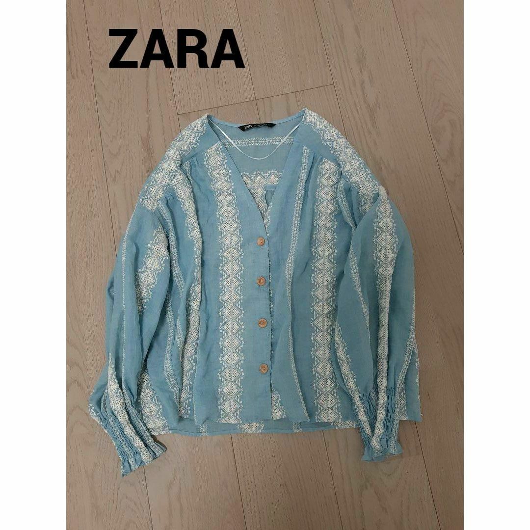 ZARA - ZARA エンブロイダリー シャツ ブラウス 刺繍 ボリューム袖