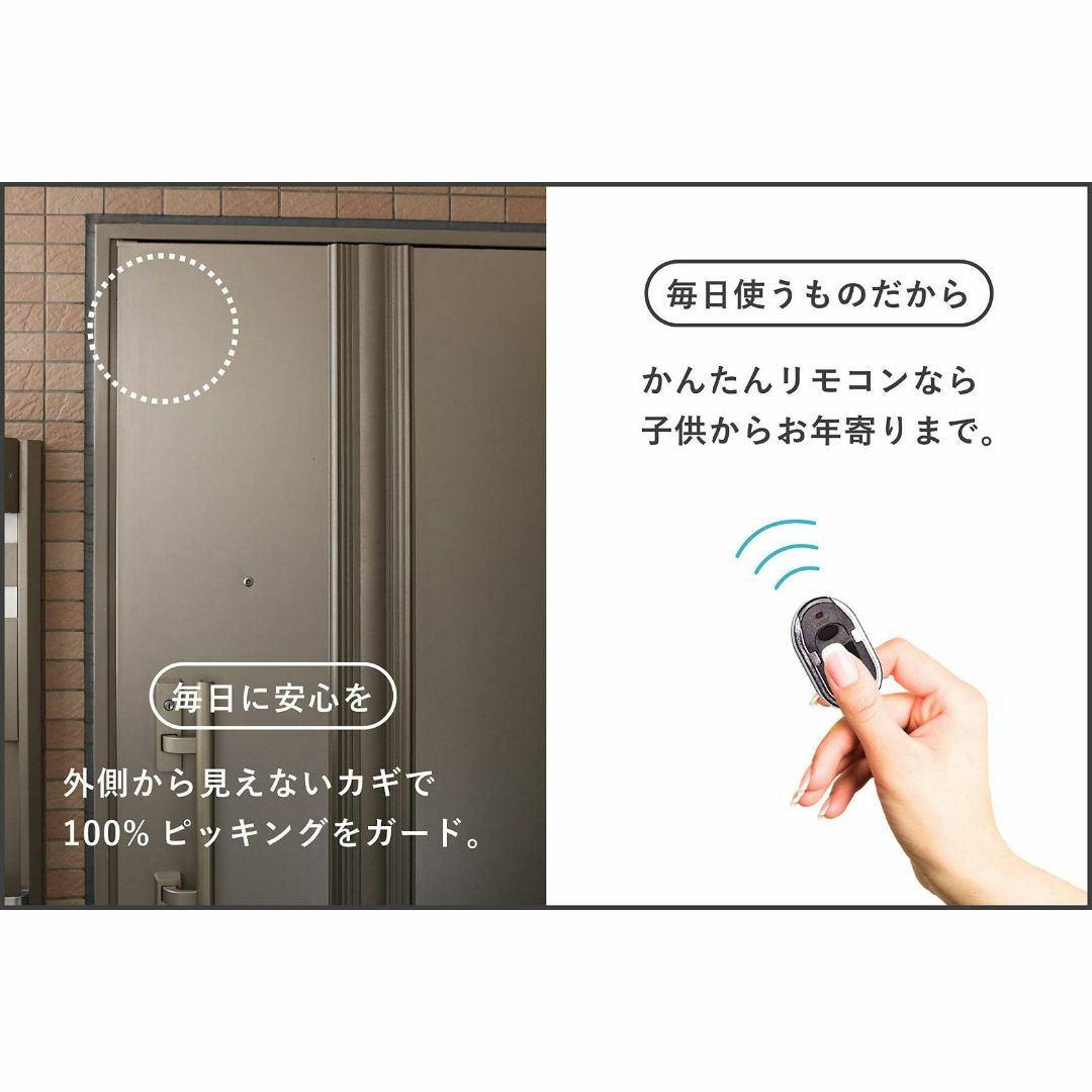 鍵穴なしのリモコンドアロック