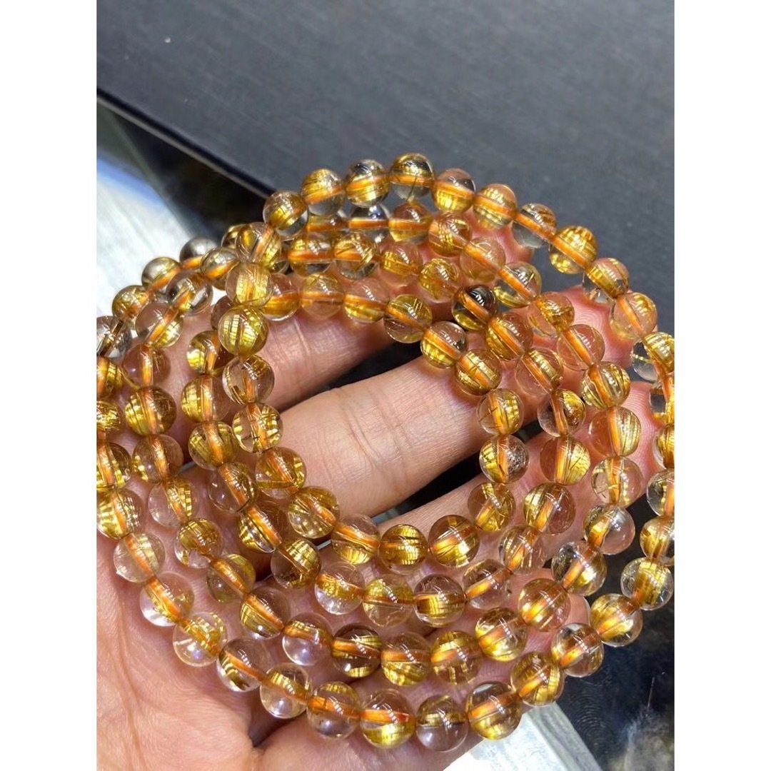 ⭐︎【天然】タイチンルチルクオーツ ブレスレット 6+mm - ブレスレット
