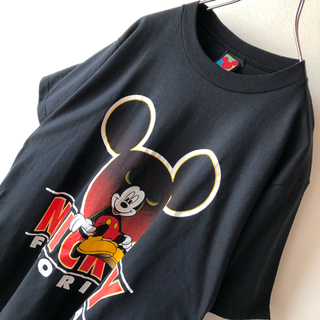 ディズニー(Disney)の【レトロ】OLD Disney ミッキー Tシャツ 旧タグ USA製 黒 M(Tシャツ/カットソー(半袖/袖なし))