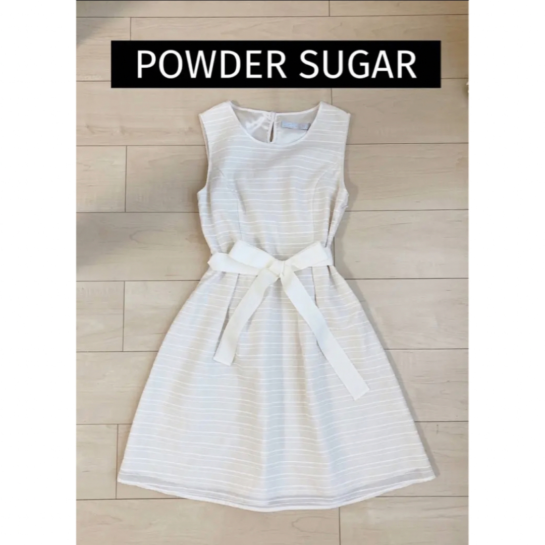 POWDER SUGAR(パウダーシュガー)のパウダーシュガー　ウエストリボンノースリーブワンピース♡ レディースのワンピース(ミニワンピース)の商品写真