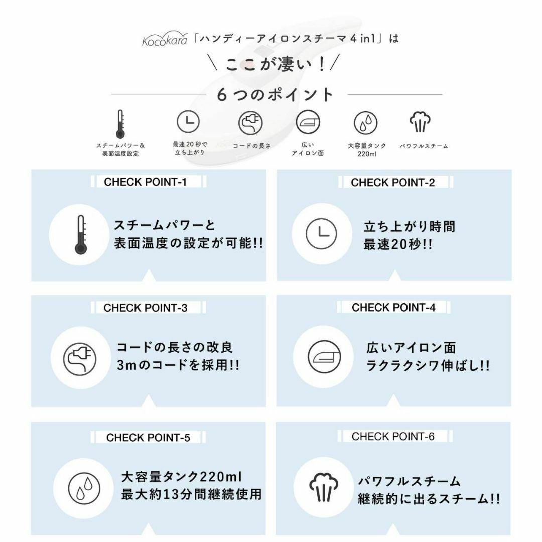 高速加熱スチームアイロン 20秒立ち上がり 220mlタンク グレー | www