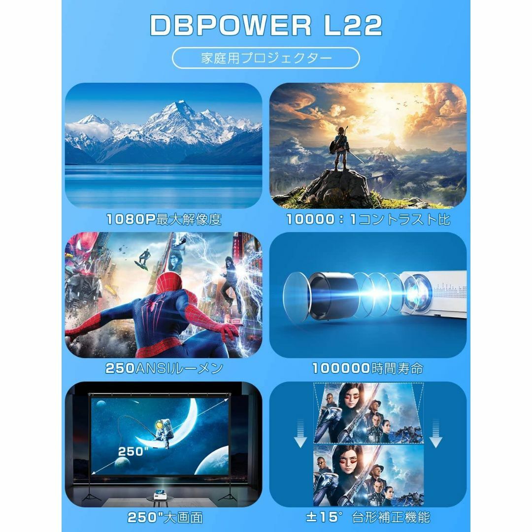 スマホ直接接続可能な8000ルーメン 小型ホームプロジェクター | www