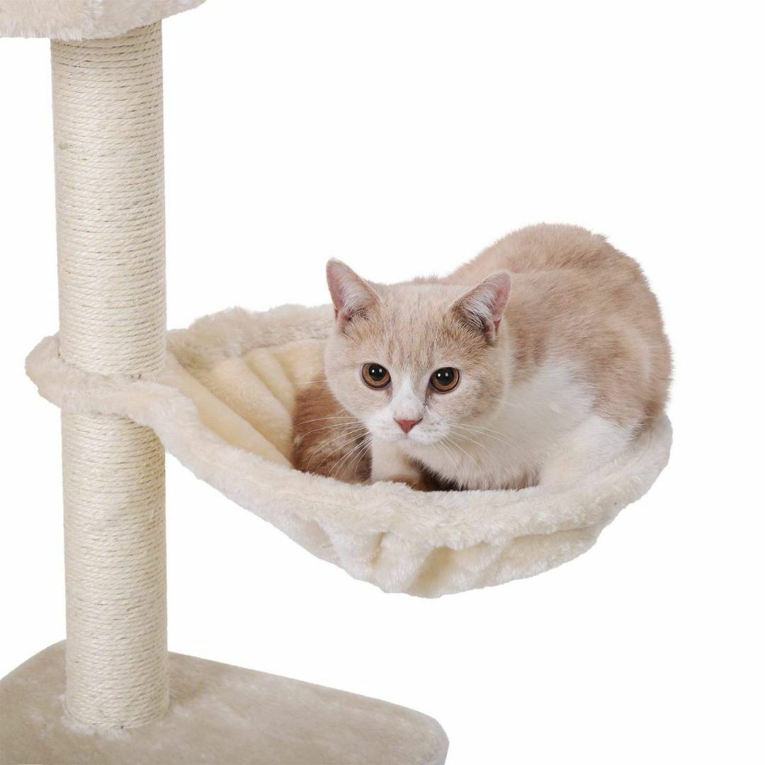 子猫やシニア猫に最適な低めの段差付きキャットタワー - 猫用品