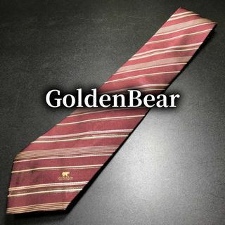 ゴールデンベア(Golden Bear)のゴールデンベア ロゴレジメンタル ワインレッド ネクタイ B103-Y11(ネクタイ)