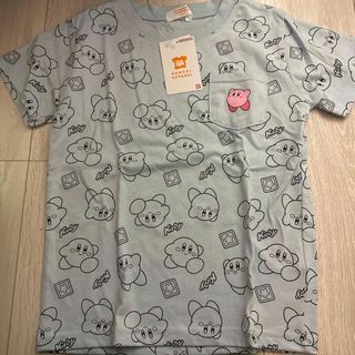 バンダイ(BANDAI)の星のカービィ　130 半袖　ティシャツ  ブルー　モノグラム(Tシャツ/カットソー)