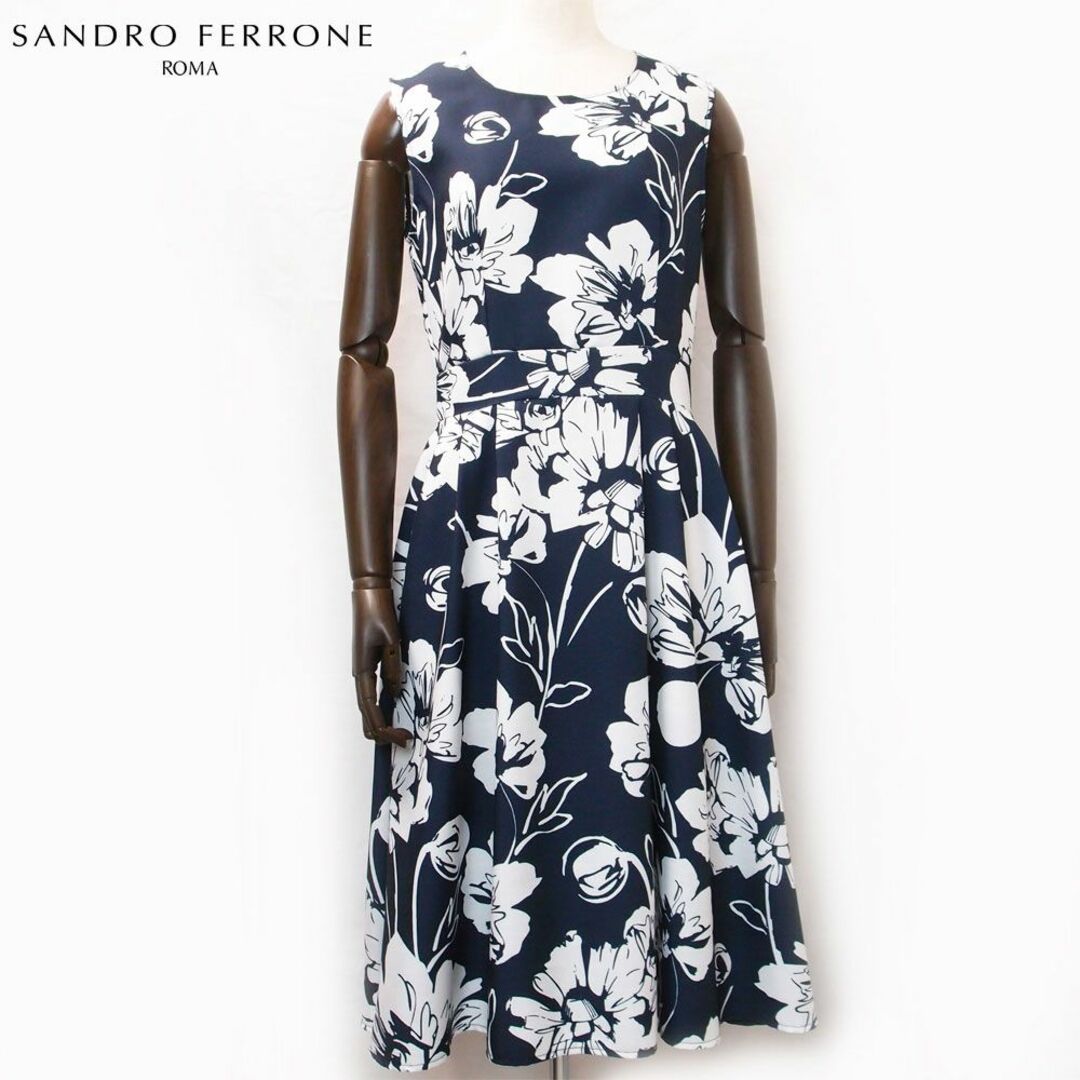 新品 SANDRO FERRONE レディース ノースリーブ 花柄ワンピース M