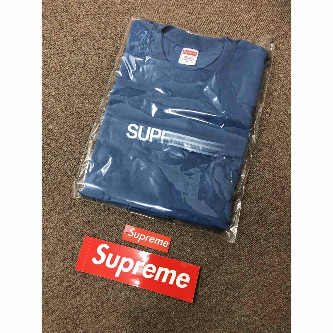 Tシャツ/カットソー(半袖/袖なし)【新品】Supreme motion logo tee Faded Blue