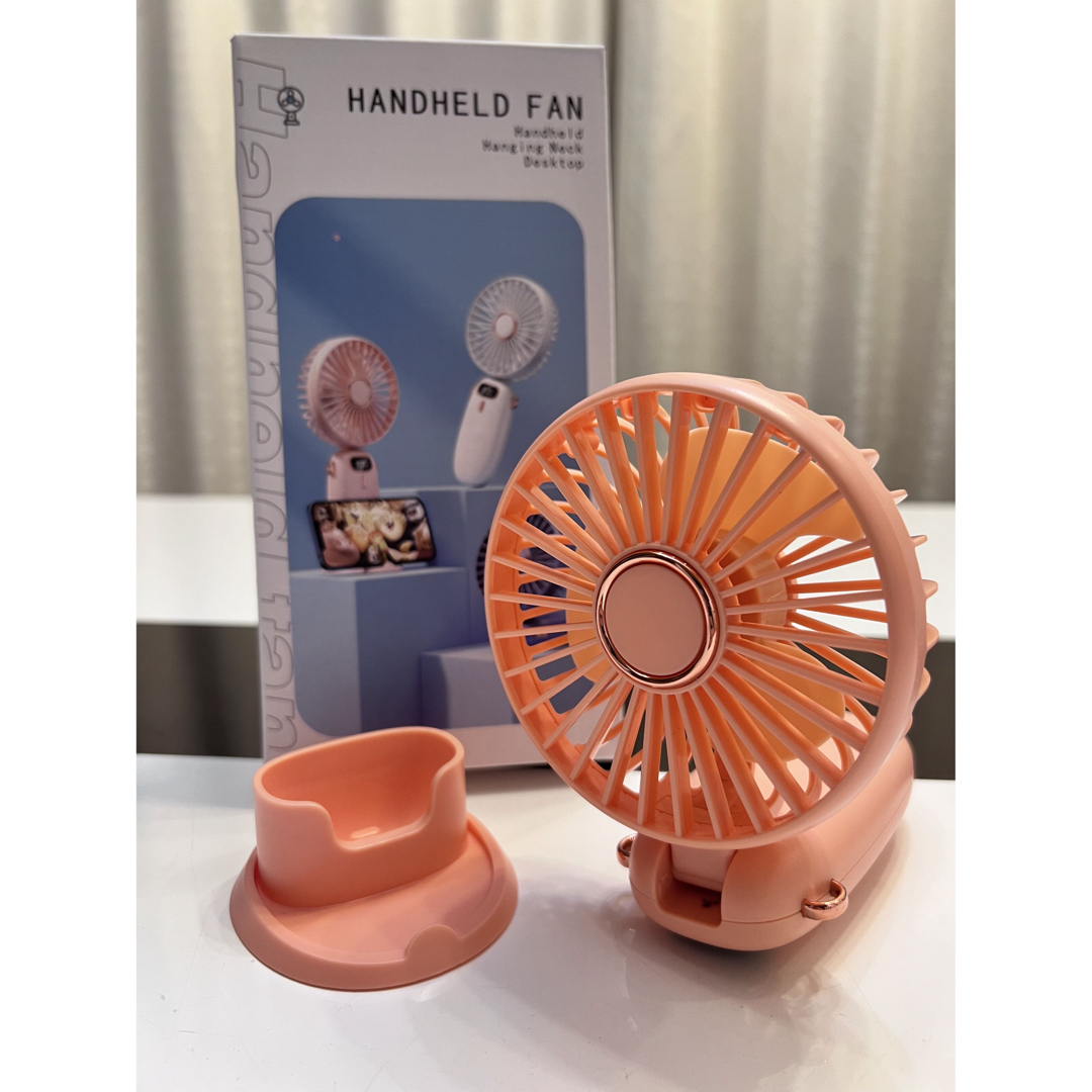 ハンディファン 4in1 ピンク スマホ/家電/カメラの冷暖房/空調(扇風機)の商品写真