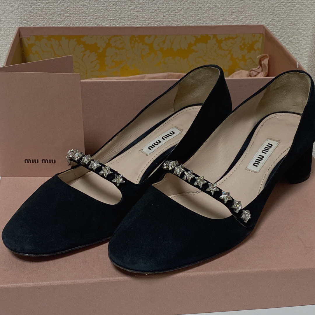 miumiu スタークリスタル スエード パンプス-www.pradafarma.com