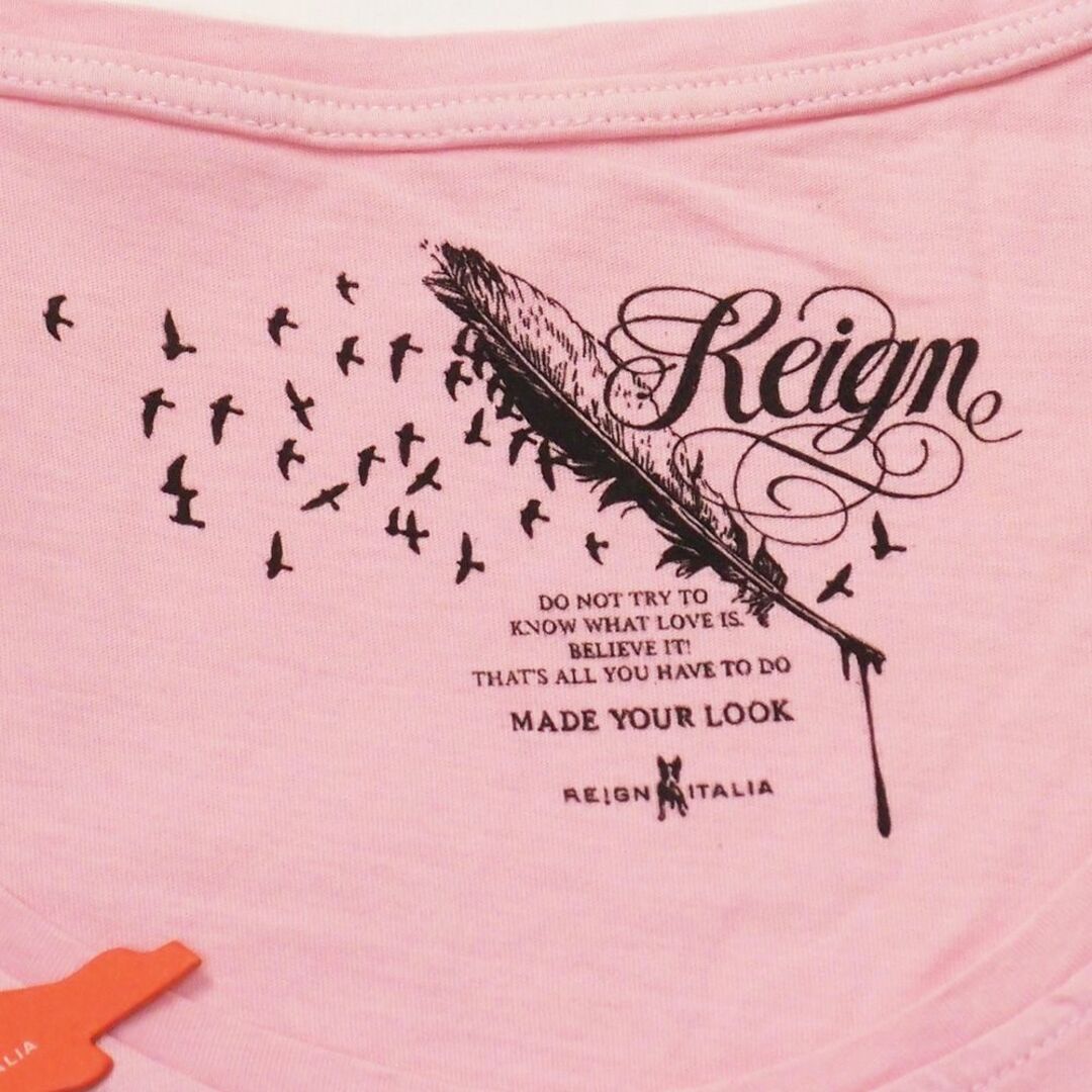 REIGN(レイン)の新品 REIGN レディース プリント Tシャツ ピンク XS レディースのトップス(Tシャツ(半袖/袖なし))の商品写真