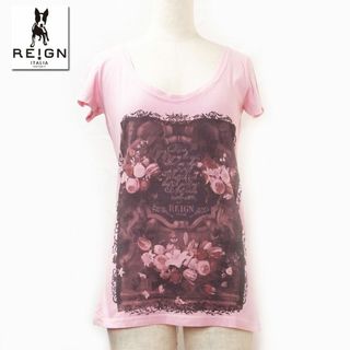 レイン(REIGN)の新品 REIGN レディース プリント Tシャツ ピンク XS(Tシャツ(半袖/袖なし))