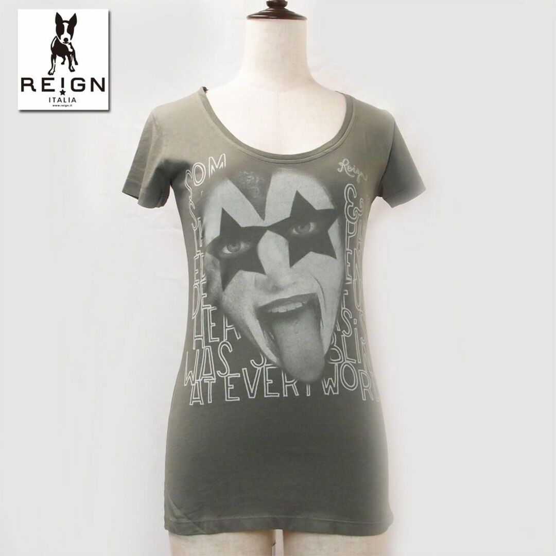 REIGN(レイン)の新品 REIGN レディース プリント Tシャツ グリーン XS レディースのトップス(Tシャツ(半袖/袖なし))の商品写真