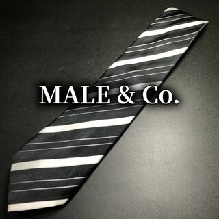 メイルアンドコー(MALE&Co.)のメール＆コー レジメンタル ブラック ネクタイ B104-A01(ネクタイ)