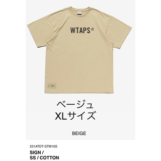 ダブルタップス(W)taps)のWTAPS SIGN Tシャツ　ベージュ　XLサイズ　ダブルタップス(Tシャツ/カットソー(半袖/袖なし))