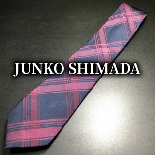 ジュンコシマダ(JUNKO SHIMADA)のジュンコシマダ チェック ネイビー ネクタイ ナロータイ B104-A13(ネクタイ)