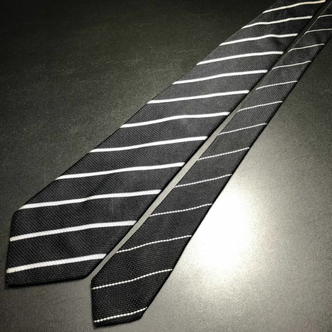 TAKA-Q(タカキュー)のタカキュー レジメンタル ブラック ネクタイ B104-A14 メンズのファッション小物(ネクタイ)の商品写真