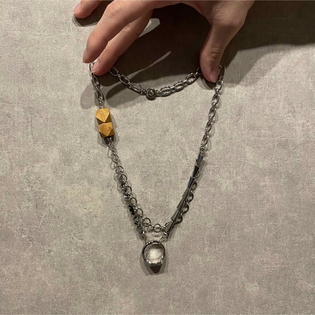 ネックレス 二連ネックレス メンズ レディース Hand Made メンズのアクセサリー(ネックレス)の商品写真