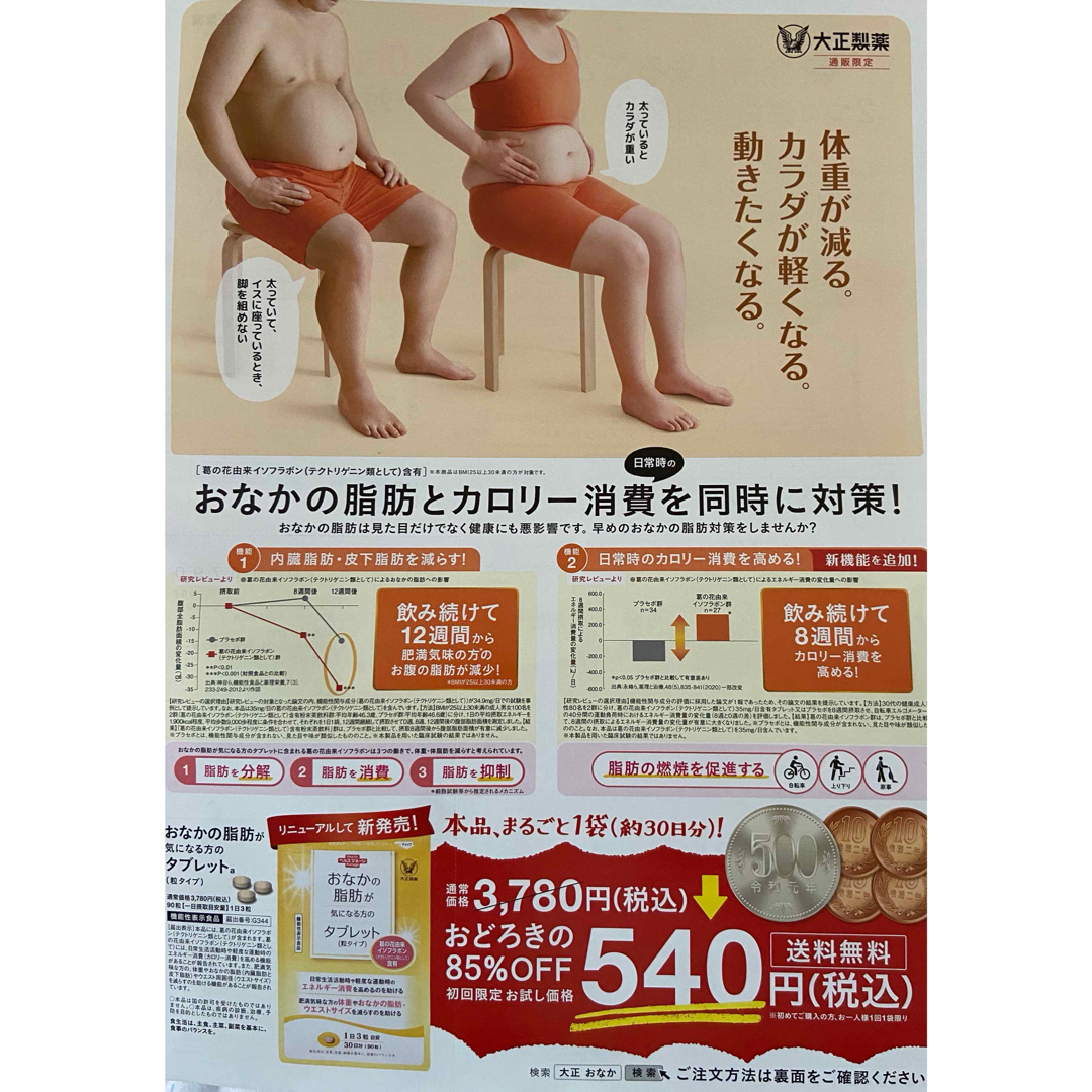 大正製薬 お腹の脂肪が気になる方のタブレット - ダイエット食品