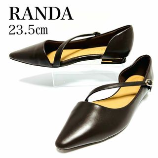 ランダ(RANDA)の美品✨RANDA  M/23.5㎝  ポインテッド ワンベルト パンプス こげ茶(ハイヒール/パンプス)