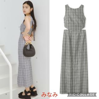 スナイデル(SNIDEL)の新品タグ付　バックデザインIラインワンピース　CHECK SNIDEL(ロングワンピース/マキシワンピース)