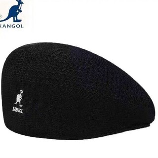 カンゴール(KANGOL)の大人気！！！KANGOLベレー帽　夏　メッシュ　韓国　ハンチング　黒　帽子(ハンチング/ベレー帽)