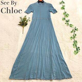 ☆See by chloe☆シーバイクロエ☆M☆紺色レースワンピース☆美品素敵
