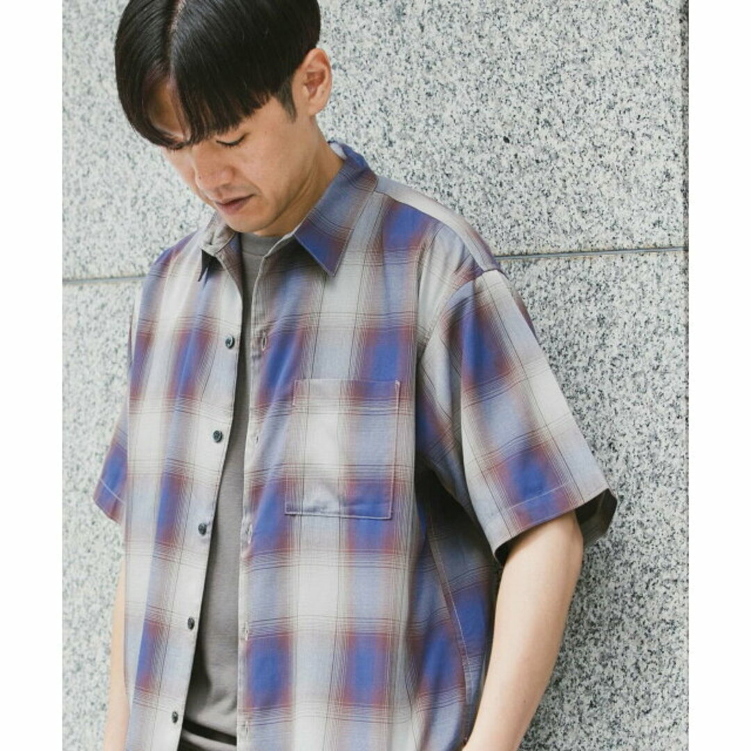 【BROWN】T/Rオンブレチェックシャツ