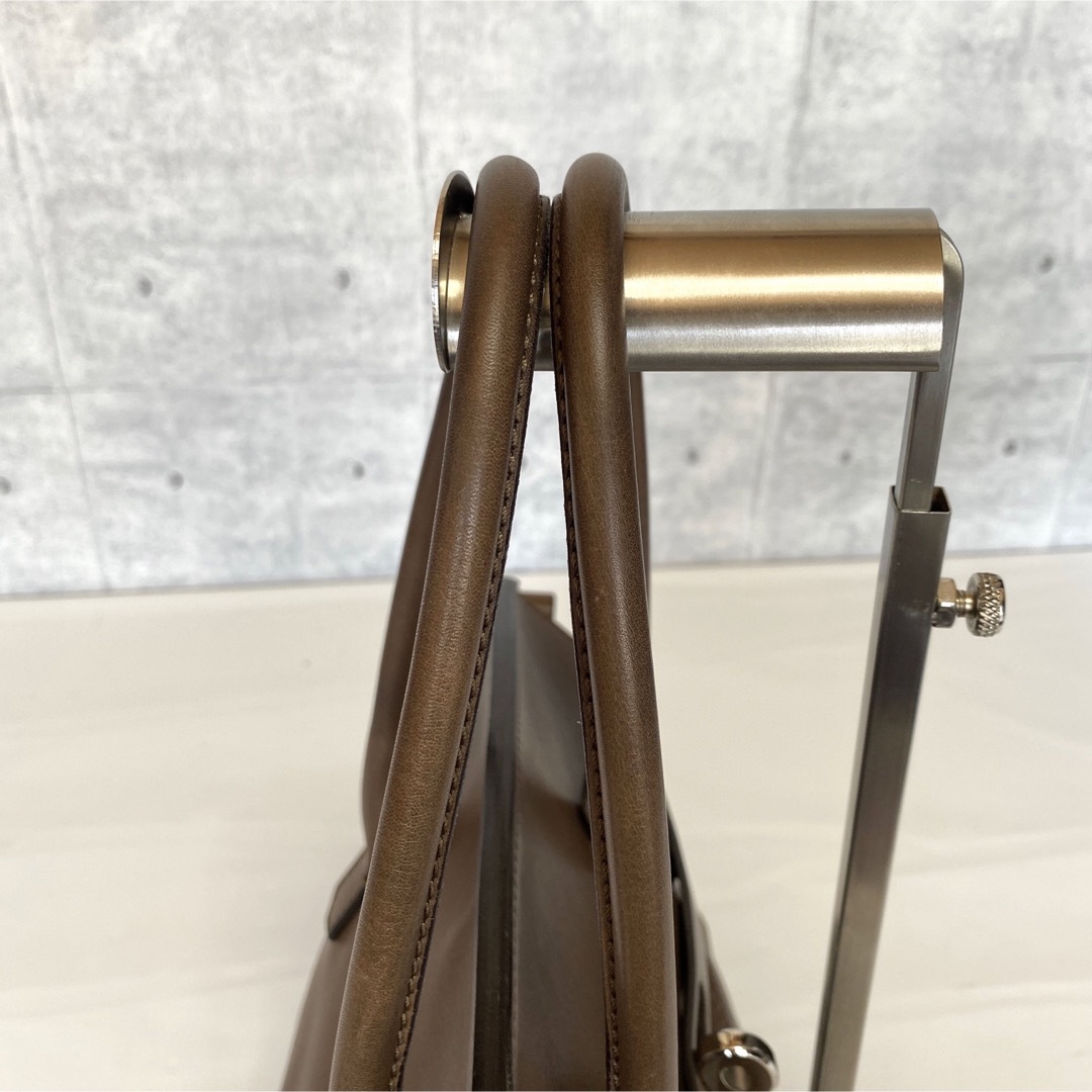 【MAURO GOVERNA】トープ レザー シルバー金具 2WAYトートバッグ