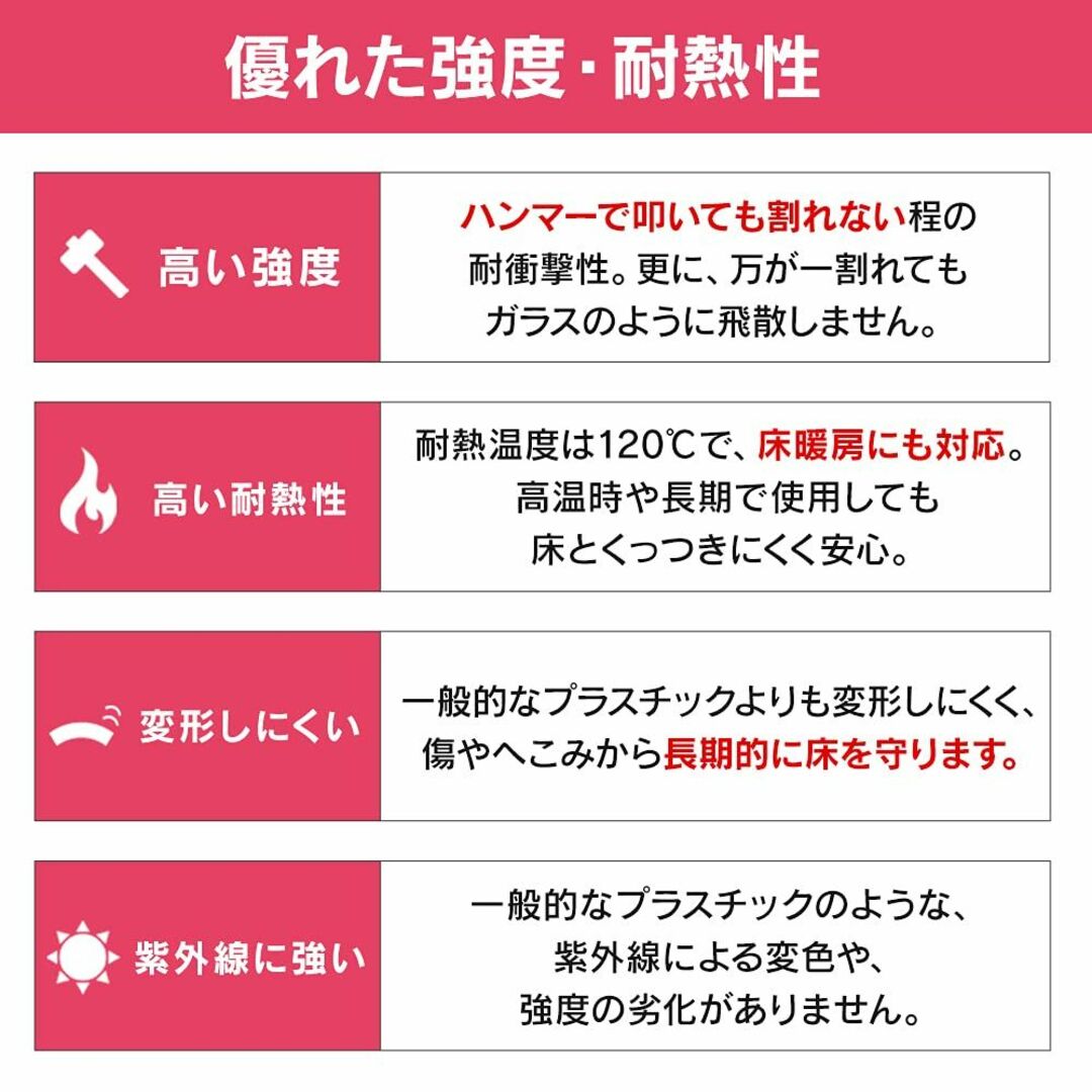 アイリスオーヤマ チェアマット カーペット 床保護マット ずれない 幅120×奥 4