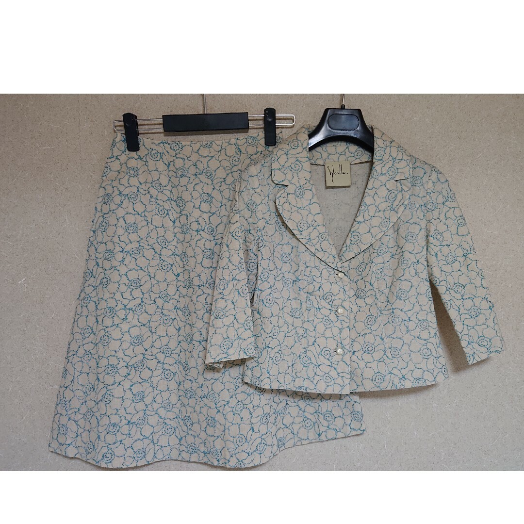 シビラ ジャケット スカート セットアップ M 特注品 日本製 刺繍