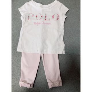 ポロラルフローレン(POLO RALPH LAUREN)の美品 ポロ ラルフローレン 女の子 ロゴ リボン Tシャツ ズボン(Tシャツ/カットソー)