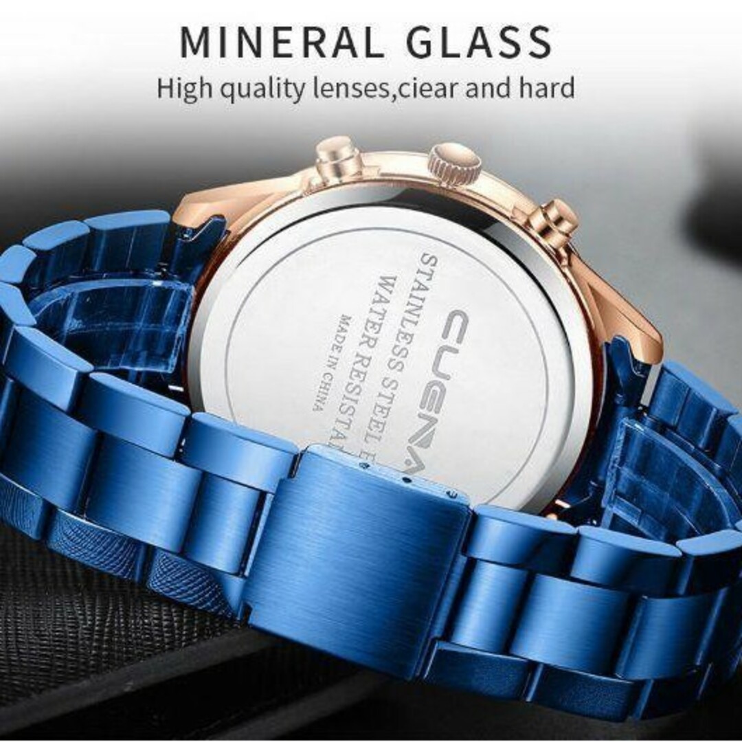 T036 新品 デュアルタイプ CUENA☆腕時計ラグジュアリーステンレス メンズの時計(腕時計(アナログ))の商品写真