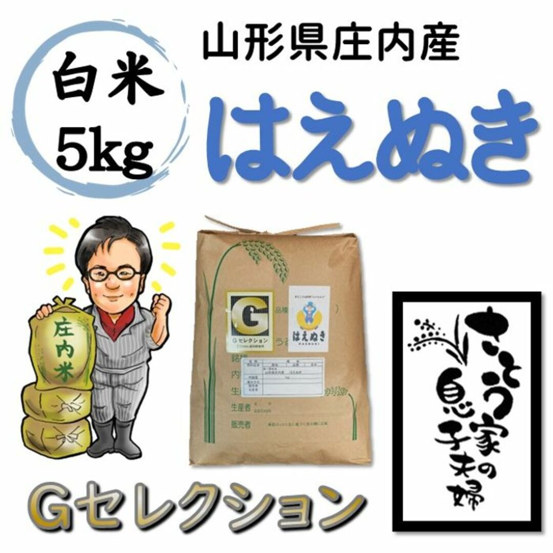 令和３年新米　山形県庄内産　はえぬき　白米10kg　Ｇセレクション