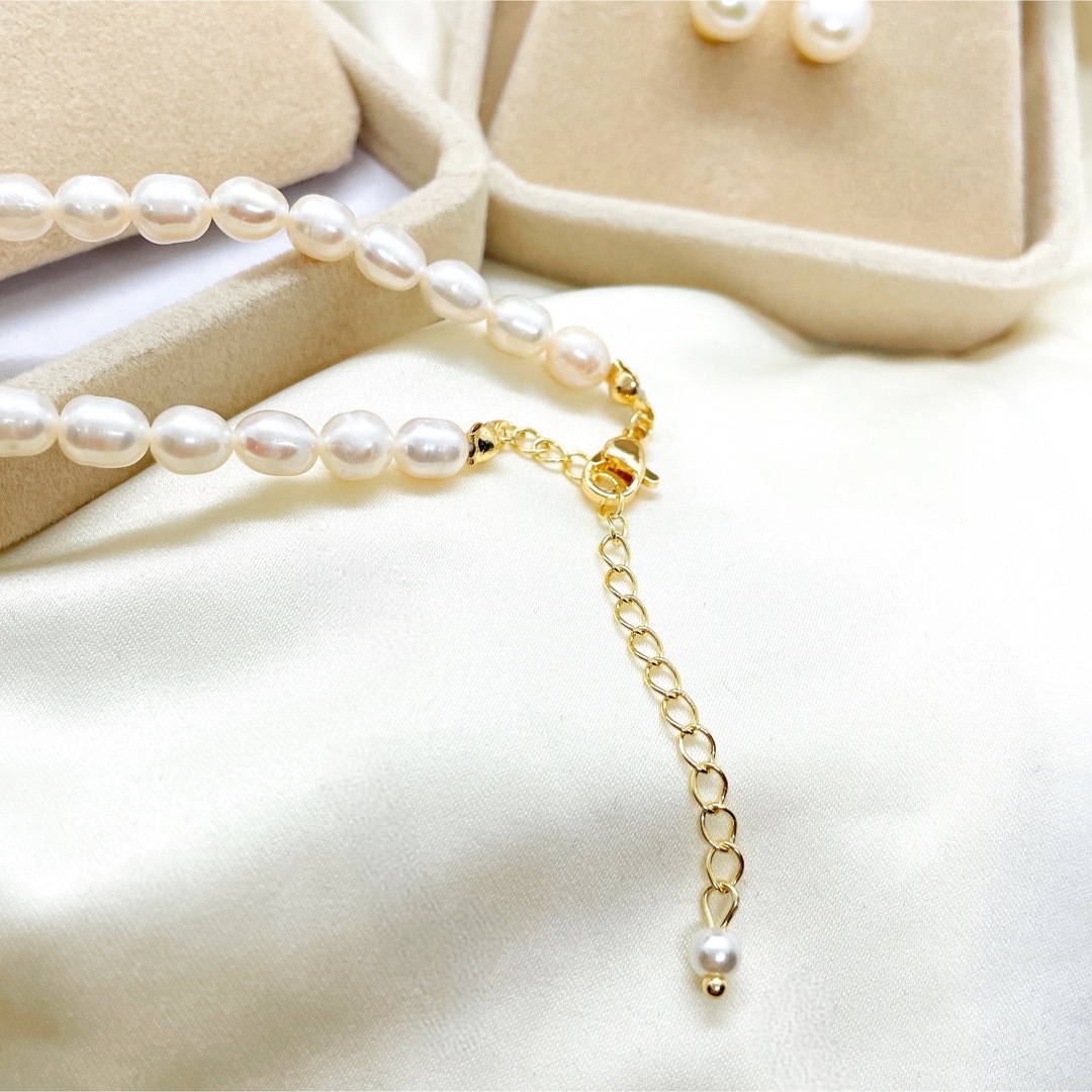 enclet. 最高級 本真珠ネックレス ライスパール お得なnovelty付き レディースのアクセサリー(ネックレス)の商品写真
