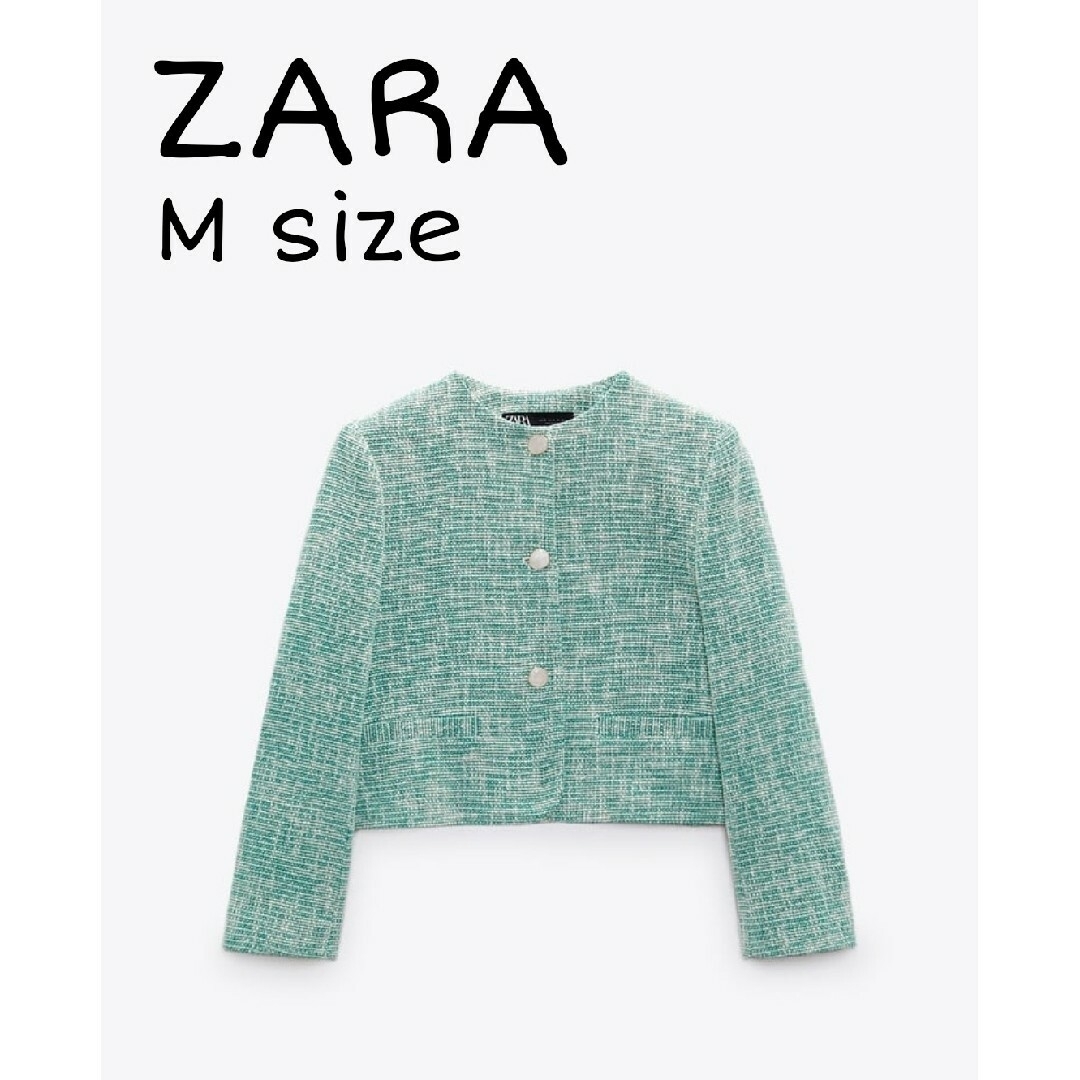 ZARA クロップドテクスチャーブレザー Mサイズ ZARA クロップドテクスチャーブレザー Mサイズ