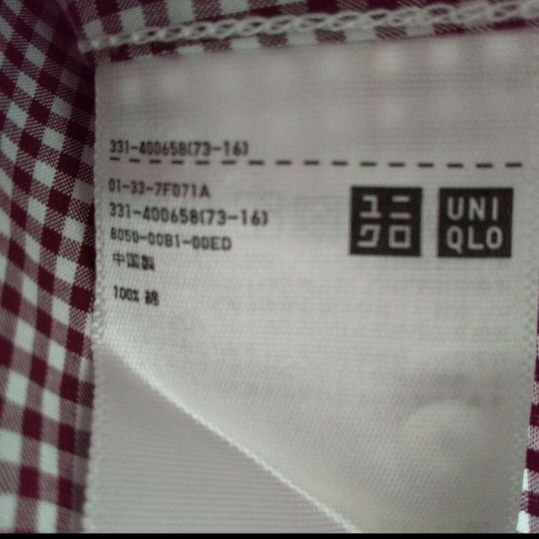 UNIQLO(ユニクロ)のUNIQLO ＥＦＣブロードチェックシャツ（長袖） レッド Ｓサイズ メンズのトップス(シャツ)の商品写真