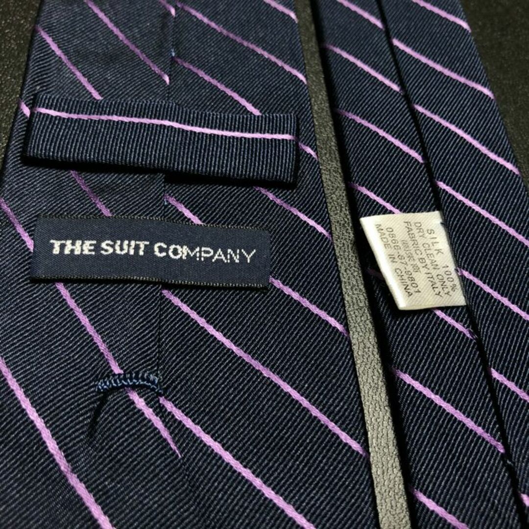 THE SUIT COMPANY(スーツカンパニー)のスーツカンパニー レジメンタル ネイビー ネクタイ B104-C01 メンズのファッション小物(ネクタイ)の商品写真