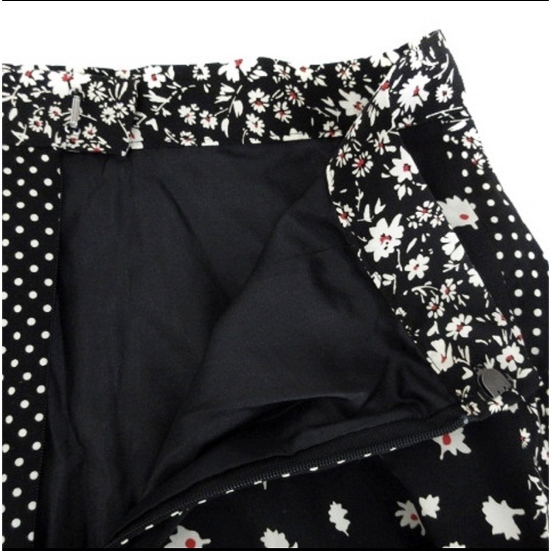 UNITED ARROWS(ユナイテッドアローズ)のユナイテッドアローズ スカート フレア ロング 薄手 花柄 36 黒 白 レディースのスカート(ロングスカート)の商品写真