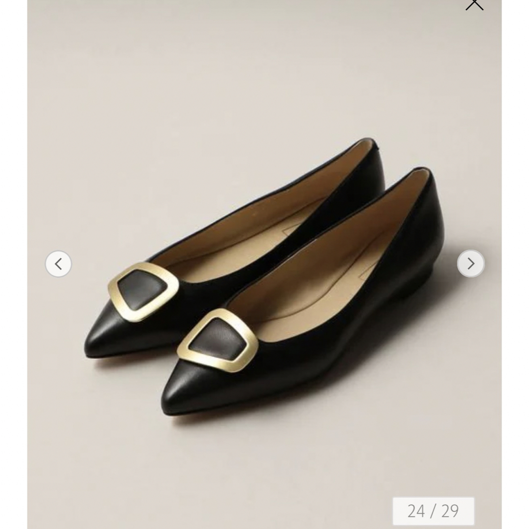 Odette e Odile(オデットエオディール)の新品 オブリークバックル フラット10↑ （24.0） レディースの靴/シューズ(バレエシューズ)の商品写真
