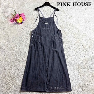 ピンクハウス(PINK HOUSE)の美品ꕤ 大人気  ピンクハウス デニム エプロン 風 ドレス ワンピース(ロングワンピース/マキシワンピース)